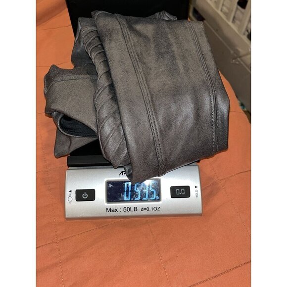 Spanx Moto Black Faux Leather Leggings High Rise Womens Size Medium - Picture 11 of 11